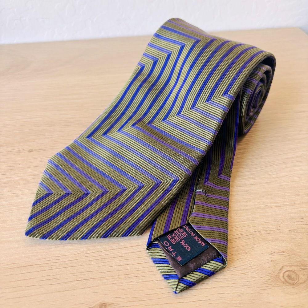 Etro Milano Silk‎ Multicolor Striped Men's Tie